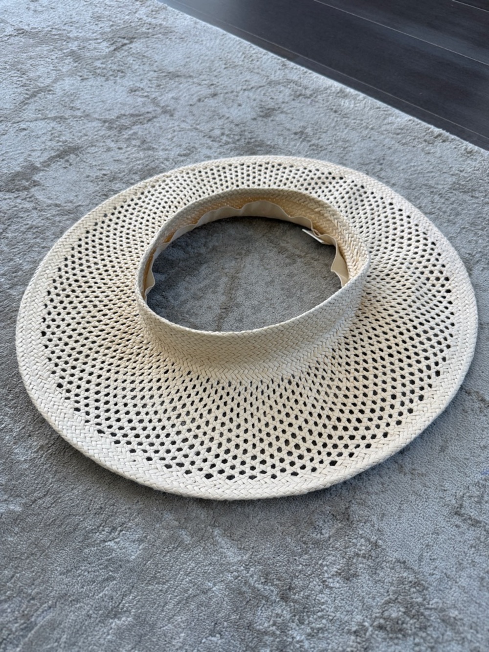 Women's Wide-Brim Straw Visor - Cream